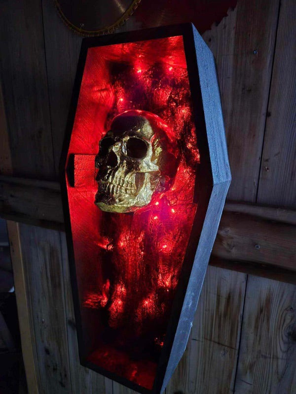 LED Coffin with Skull
