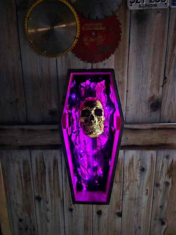 LED Coffin with Skull