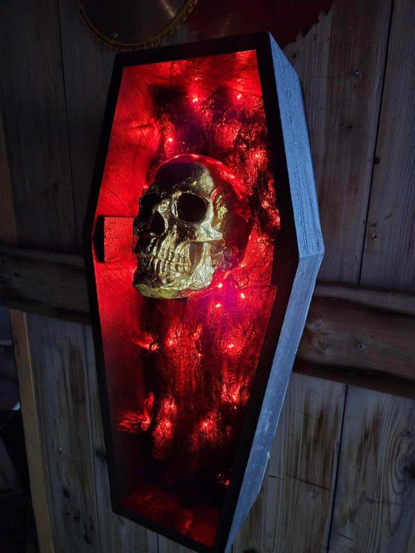 LED Coffin with Skull