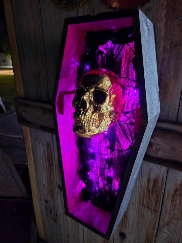 LED Coffin with Skull