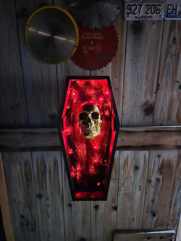 LED Coffin with Skull