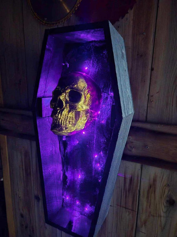 LED Coffin with Skull