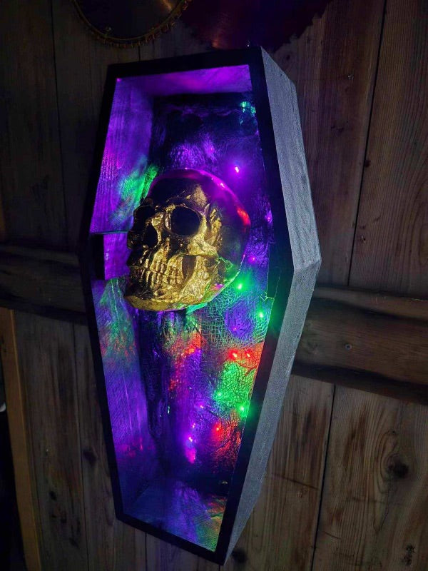 LED Coffin with Skull