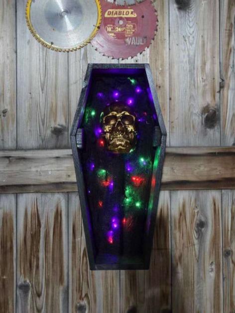 LED Coffin with Skull