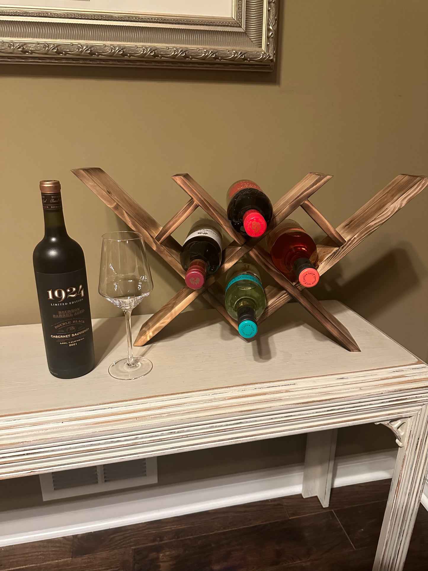 Rustic Wooden Wine Rack